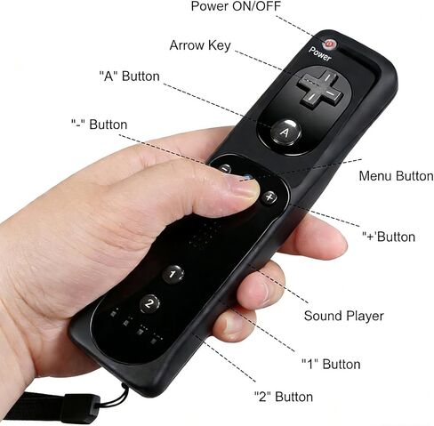 وحدة تحكم عن بعد Wii Remote JKSvrenthy لجهاز Wii/Wii U، وحدة تحكم Wii مع حافظة من السيليكون وحزام المعصم. in Kuwait