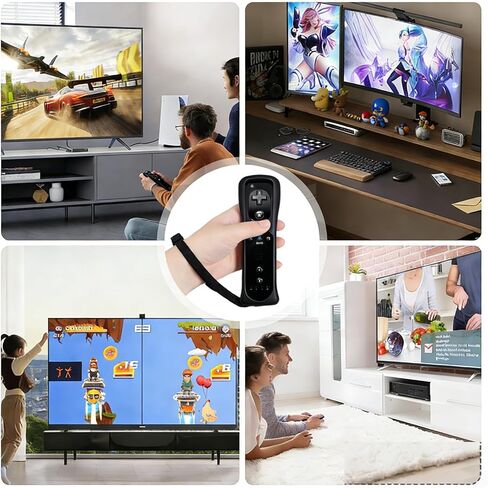 وحدة تحكم عن بعد Wii Remote JKSvrenthy لجهاز Wii/Wii U، وحدة تحكم Wii مع حافظة من السيليكون وحزام المعصم. in Kuwait