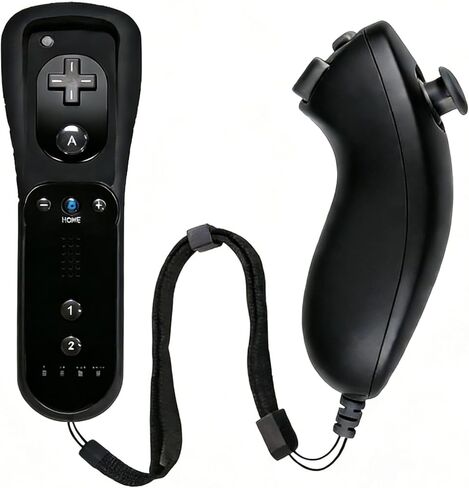 وحدة تحكم Wii Nunchuck JKSvrenthy Wii، وحدات تحكم Wii Remote وNunchuck مع حافظة من السيليكون وحزام لقفل مجموعة Wii وWii U (B) in Kuwait