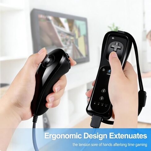 وحدة تحكم Wii Nunchuck JKSvrenthy Wii، وحدات تحكم Wii Remote وNunchuck مع حافظة من السيليكون وحزام لقفل مجموعة Wii وWii U (B) in Kuwait