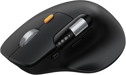 ProtoArc Ergonomic Wireless Mouse, EM25 Fast Scrolling & Side Scroll, Customizable Bluetooth Rechargeable Mouse, 8000 DPI for Medium to Large Hands, Compatible with Windows/Mac/Android, Black in Saudi Arabia