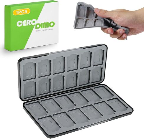 24 Slot Game Card Case Holder Portable Cartridge Storage Box with Micro SD Card Organizer Travel Hard Shell Protective Case Black in Saudi Arabia