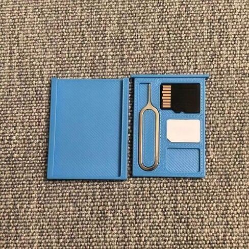 Portable SIM Card Storage Box with SIM Eject Pin, Compact Card Holder Case for Nano SIM & Micro SIM Cards (Dark Blue) in Saudi Arabia