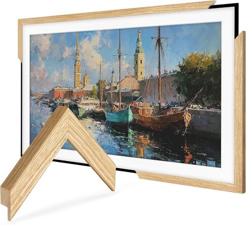 إطار تلفزيون من خشب البلوط الصلب الفاخر لأجهزة تلفزيون Samsung The Frame & Pro (يناسب 2021-2026، LS03A، LS03B، LS03C، LS03D، LS03FA، LS03FW) نمط المعرض الطبيعي (يناسب (2021-2026) تلفزيون Samsung The Frame، 55 بوصة) in Saudi Arabia