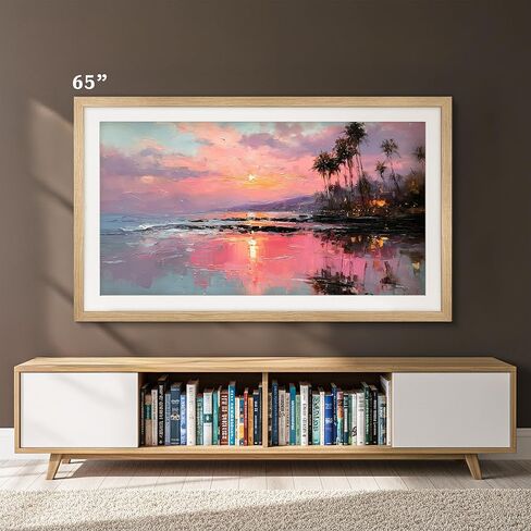 إطار تلفزيون من خشب البلوط الصلب الفاخر لأجهزة تلفزيون Samsung The Frame & Pro (يناسب 2021-2026، LS03A، LS03B، LS03C، LS03D، LS03FA، LS03FW) نمط المعرض الطبيعي (يناسب (2021-2026) تلفزيون Samsung The Frame، 55 بوصة) in Saudi Arabia