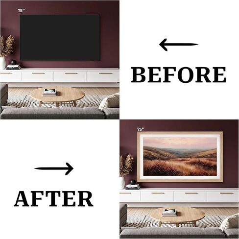 إطار تلفزيون من خشب البلوط الصلب الفاخر لأجهزة تلفزيون Samsung The Frame & Pro (يناسب 2021-2026، LS03A، LS03B، LS03C، LS03D، LS03FA، LS03FW) نمط المعرض الطبيعي (يناسب (2021-2026) تلفزيون Samsung The Frame، 55 بوصة) in Saudi Arabia