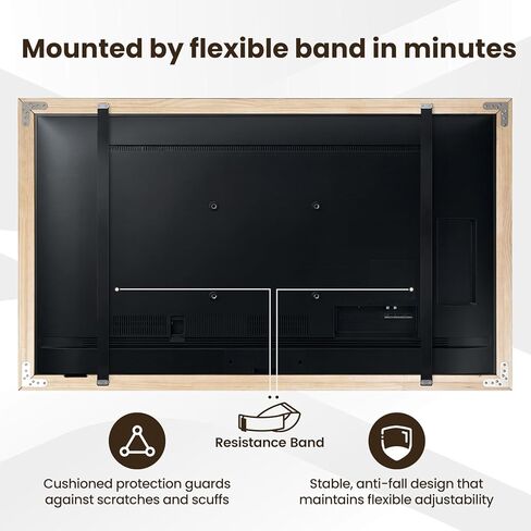 إطار تلفزيون من الخشب الصلب العتيق، متوافق فقط مع تلفزيونات Samsung The Frame TV Pro مقاس 65 بوصة، إطار خشبي عتيق، يناسب 65 بوصة LS03A/LS03B/LS03C/LS03D/LS03FA/LS03FW (2021–2025 و2025 Pro) in Kuwait