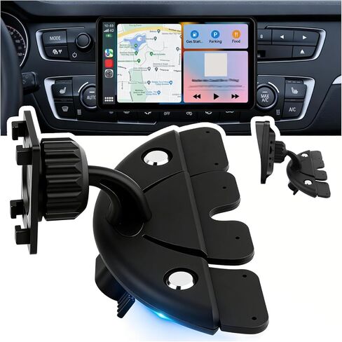 فتحة قرص مضغوط جديدة لشاشة CarPlay، حامل قرص مضغوط أساسي لشاشة CarPlay مع تصميم دعم دوار 360 درجة، أقراص CDs احترافية مثبتة على ملحقات السيارة in Saudi Arabia
