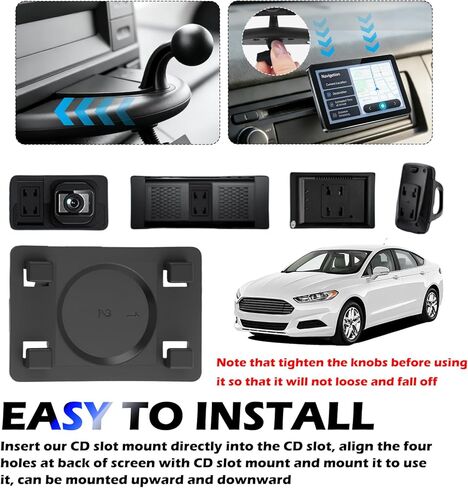 فتحة قرص مضغوط جديدة لشاشة CarPlay، حامل قرص مضغوط أساسي لشاشة CarPlay مع تصميم دعم دوار 360 درجة، أقراص CDs احترافية مثبتة على ملحقات السيارة in Saudi Arabia