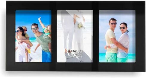إطارات صور مجمعة مقاس 8 × 10، إطار صور ثلاثي الفتحات، يناسب صور واحدة مقاس 8 × 10 و2 5 × 7، إطار مجمع متعدد الفتحات، خشب أسود، زجاج مقسى، معلق على الحائط أو شاشة العرض على الطاولة، حزمة واحدة in Saudi Arabia