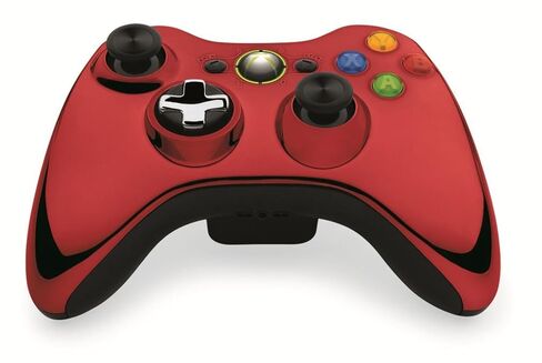 وحدة تحكم Xbox 360 اللاسلكية - أحمر كروم in Kuwait