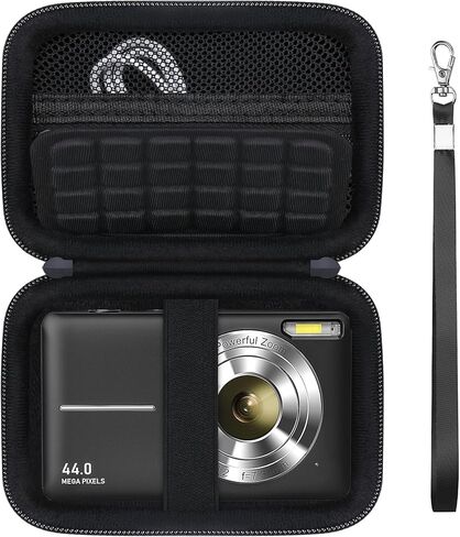 حمل علبة لـ Camkory/for Lecnippy/for Lecran/للكاميرا الرقمية Roqioo ، ونقطة رقمية وتصوير حقيبة سفر تخزين الكاميرا مع جيب الشبكة للبطارية ، وكابل USB ، وبطاقة SD ، و Pink in Saudi Arabia