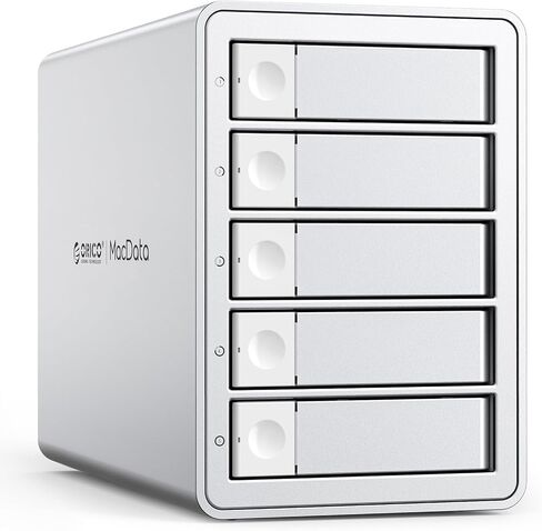 ORICO 5-Bay Hard Drive Enclosure: USB 3.2 Gen 2 Aluminum HDD Enclosure for 2.5"/3.5" SATA HDD/SSD, Support 22TB Single Bay & 330TB Daisy-Chain - 9958C3 in Saudi Arabia