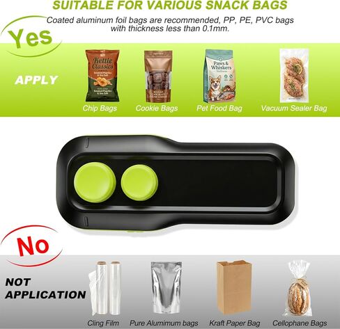 Mini Bag Sealer, Votozi 2 in 1 Rechargeable Heat Sealer and Cutter with Magnet, Portable Chip Bag Sealer for Plastic Bags Food Storage Snacks Freshness (Black) in Saudi Arabia