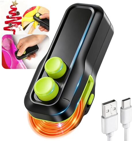 Mini Bag Sealer, Votozi 2 in 1 Rechargeable Heat Sealer and Cutter with Magnet, Portable Chip Bag Sealer for Plastic Bags Food Storage Snacks Freshness (Black) in Saudi Arabia