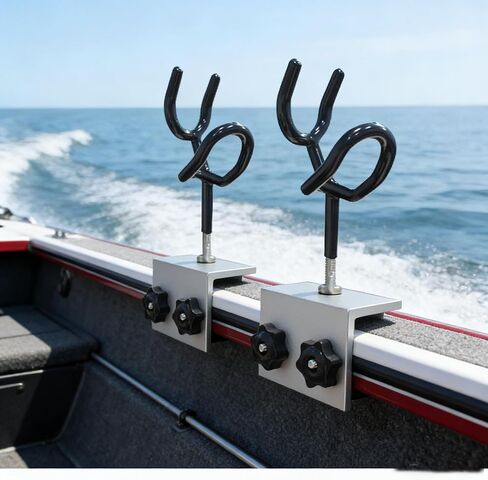 2 PCS Boat Fishing Rod Holders ，PVC Coated Steel, 90 Degree Boat Gunnet Track System BracketYacht Fishing Gear in Saudi Arabia