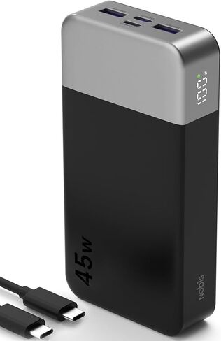 NOBIS Portable Charger,20000mAh 45W Power Bank Fast Charging, Battery Pack with 2 USB-C (in/Out) & 2 USB-A, Digital Display & Small Current Mode, Compatible with Phone 17 S25 Tablet in Kuwait