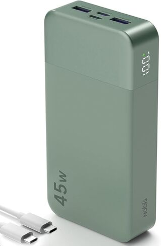 NOBIS Portable Charger,20000mAh 45W Power Bank Fast Charging, Battery Pack with 2 USB-C (in/Out) & 2 USB-A, Digital Display & Small Current Mode, Compatible with Phone 17 S25 Tablet in Kuwait