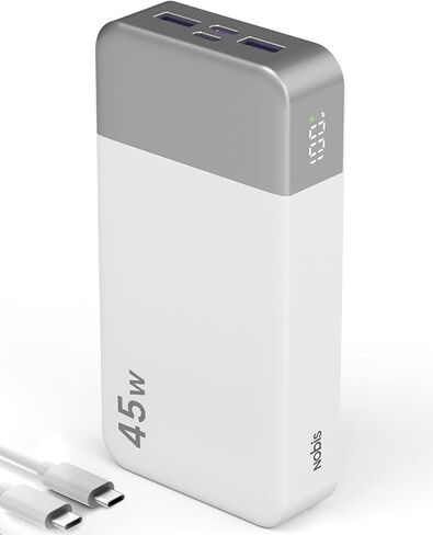 NOBIS Portable Charger,20000mAh 45W Power Bank Fast Charging, Battery Pack with 2 USB-C (in/Out) & 2 USB-A, Digital Display & Small Current Mode, Compatible with Phone 17 S25 Tablet in Kuwait
