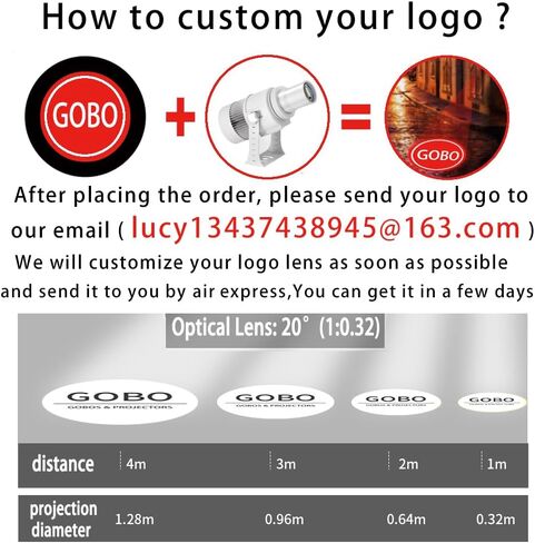 110W GOBO Projector Custom Logo Led Light HD Image for Business Indoor Outdoor Ip67 Waterproof Rotating Advertising Projection Light for Floor Wedding (White) in Kuwait