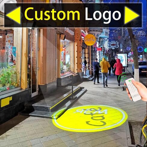 110W GOBO Projector Custom Logo Led Light HD Image for Business Indoor Outdoor Ip67 Waterproof Rotating Advertising Projection Light for Floor Wedding (White) in Kuwait