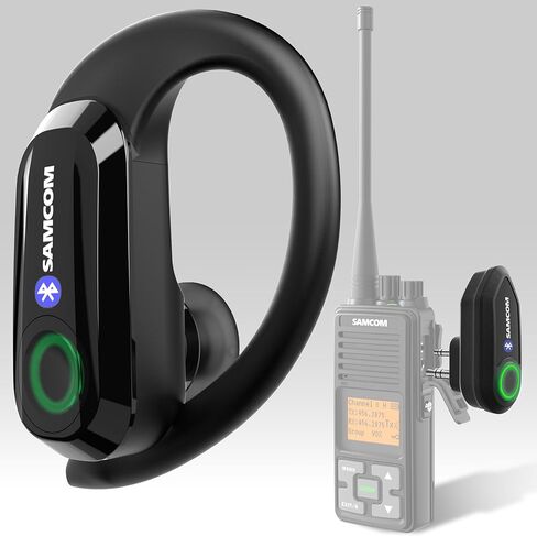 SAMCOM X7 Bluetooth Earhub Earpiece for Walkie Talkies and Phone, 2 Pin K Head Dongle Wireless Headset with Mic for FPCN10A/FPCN30A/FPCN20A Two Way Radios, 8 Work Hours (Radios Not Included) in Saudi Arabia