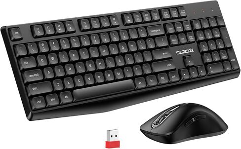 memzuoix Wireless Keyboard Mouse Combo - 2.4G Full-Size Ergonomic Set with USB Receiver for PC Laptop Windows Mac (Pink) in Saudi Arabia