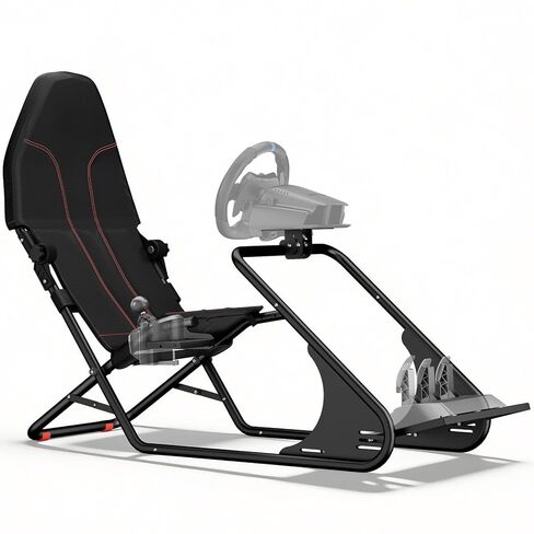 RACGTING Racing Simulator Cockpit - قمرة قيادة Sim Racing قابلة للتعديل مع مقعد متوافق مع Logitech G920 G29 G923، Thrustmaster T248 T300 T150 TX، لأجهزة Xbox PS5 PS4 PC، يناسب Fanatec DD1/DD2 in Kuwait