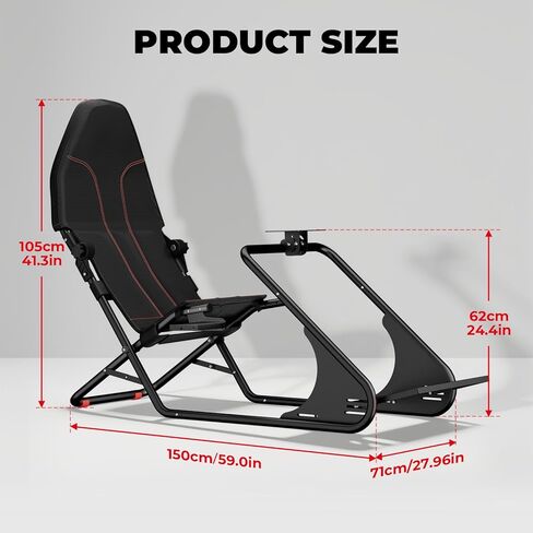 RACGTING Racing Simulator Cockpit - قمرة قيادة Sim Racing قابلة للتعديل مع مقعد متوافق مع Logitech G920 G29 G923، Thrustmaster T248 T300 T150 TX، لأجهزة Xbox PS5 PS4 PC، يناسب Fanatec DD1/DD2 in Kuwait