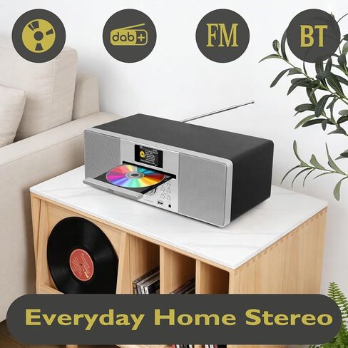 مشغل أقراص مضغوطة LEMEGA MSY1+ مع راديو FM، وبث بلوتوث، ونظام هاي فاي ستيريو 80 وات، وشاشة ملونة كاملة، و30 إعدادًا مسبقًا، وجهاز تحكم عن بعد، وخزانة خشبية صوتية - أسود in Kuwait