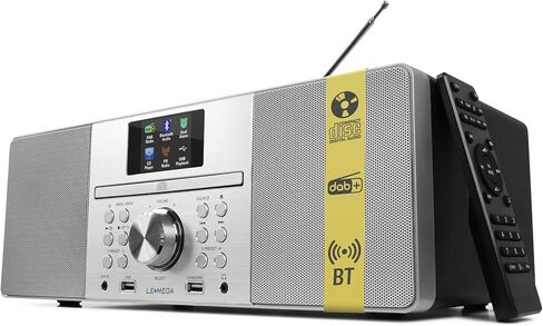مشغل أقراص مضغوطة LEMEGA MSY1+ مع راديو FM، وبث بلوتوث، ونظام هاي فاي ستيريو 80 وات، وشاشة ملونة كاملة، و30 إعدادًا مسبقًا، وجهاز تحكم عن بعد، وخزانة خشبية صوتية - أسود in Kuwait