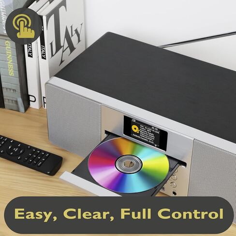 مشغل أقراص مضغوطة LEMEGA MSY1+ مع راديو FM، وبث بلوتوث، ونظام هاي فاي ستيريو 80 وات، وشاشة ملونة كاملة، و30 إعدادًا مسبقًا، وجهاز تحكم عن بعد، وخزانة خشبية صوتية - أسود in Kuwait