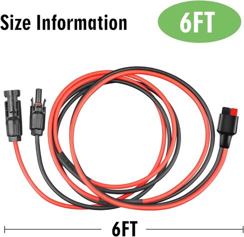 لوحة شمسية 10AWG إلى كابل موصل أندرسون، 10 أقدام، متوافق مع Goal Zero Yeti، Renogy، Jakcery، مولدات EnerPlex، المركبات الكهربائية، بطاريات UPS، عربات الجولف التخزين، الرافعات الشوكية in Kuwait
