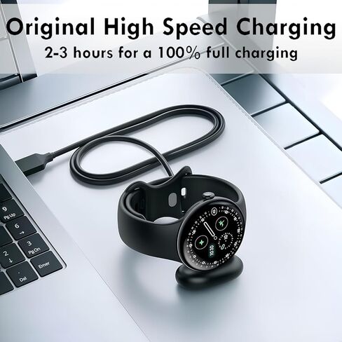قاعدة شاحن متوافقة مع ساعة جوجل بيكسل 4 مقاس 41 ملم/45 ملم مع كابل USB-A للشحن السريع بطول 1 متر in Kuwait