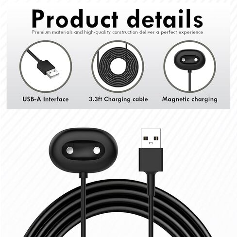 قاعدة شاحن متوافقة مع ساعة جوجل بيكسل 4 مقاس 41 ملم/45 ملم مع كابل USB-A للشحن السريع بطول 1 متر in Kuwait