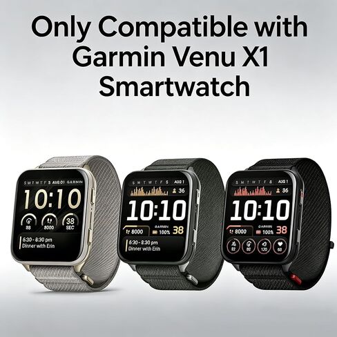 2-Pack Rc-Z Screen Protector Case for Garmin Venu X1 Smartwatch, Hard PC Bumper Built-in Tempered Glass Film Face Cover Replacement Accessories for Women Men, Clear in Saudi Arabia