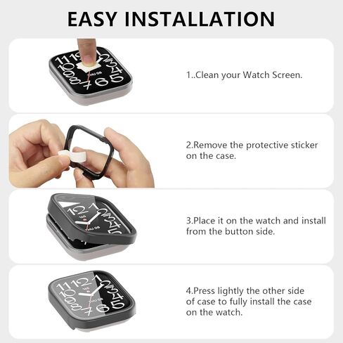 2-Pack Rc-Z Screen Protector Case for Garmin Venu X1 Smartwatch, Hard PC Bumper Built-in Tempered Glass Film Face Cover Replacement Accessories for Women Men, Clear in Kuwait