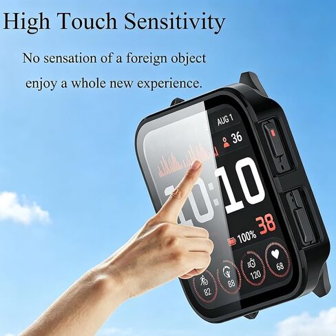 2-Pack Rc-Z Screen Protector Case for Garmin Venu X1 Smartwatch, Hard PC Bumper Built-in Tempered Glass Film Face Cover Replacement Accessories for Women Men, Clear in Kuwait