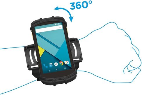 سوار المعصم العالمي MOBILIS مقاس 4-7 بوصات لأجهزة الكمبيوتر المحمولة والهواتف الذكية، قابل للتعديل، دوران 360 درجة، حامل هاتف متوافق مع Zebra وHoneywell وUnitech وXcover وCrosscall وiPhone وSamsung (5-7 بوصات) in Kuwait
