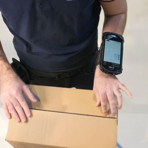 سوار المعصم العالمي MOBILIS مقاس 4-7 بوصات لأجهزة الكمبيوتر المحمولة والهواتف الذكية، قابل للتعديل، دوران 360 درجة، حامل هاتف متوافق مع Zebra وHoneywell وUnitech وXcover وCrosscall وiPhone وSamsung (5-7 بوصات) in Kuwait