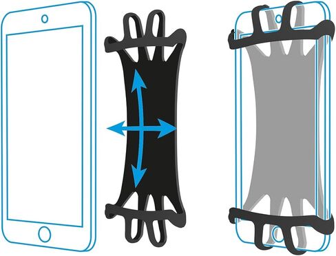 سوار المعصم العالمي MOBILIS مقاس 4-7 بوصات لأجهزة الكمبيوتر المحمولة والهواتف الذكية، قابل للتعديل، دوران 360 درجة، حامل هاتف متوافق مع Zebra وHoneywell وUnitech وXcover وCrosscall وiPhone وSamsung (5-7 بوصات) in Kuwait