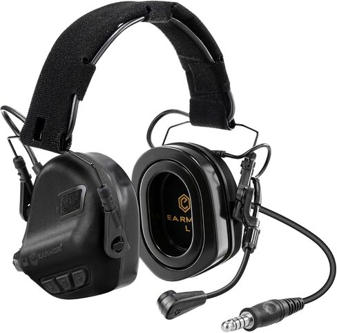 EARMOR M32 PLUS ترقية سماعة الرأس التكتيكية مع ميكروفون وموصل U-174، غطاء للأذنين الإلكتروني لحماية الأذن من الرماية in Saudi Arabia