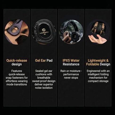 EARMOR M32 PLUS Upgrade Tactical Headset With MIC And U-174 Connector, Range Shooting Ear Protection Electronic Earmuffs in Saudi Arabia