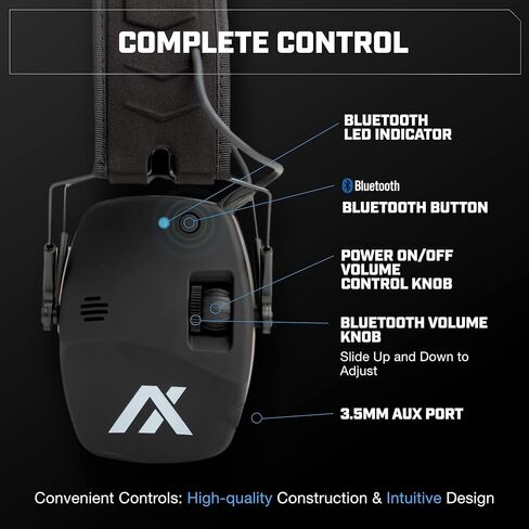 واقيات الأذن AXIL TRACKR المانعة للضوضاء - حماية الأذن للقص والبناء وإطلاق النار - واقيات أذن مريحة لتقليل الضوضاء - حماية للأذن مقاومة للعرق والماء أثناء التصوير in Kuwait