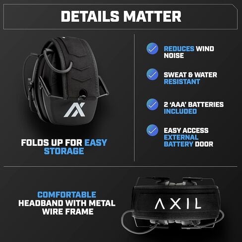 واقيات الأذن AXIL TRACKR المانعة للضوضاء - حماية الأذن للقص والبناء وإطلاق النار - واقيات أذن مريحة لتقليل الضوضاء - حماية للأذن مقاومة للعرق والماء أثناء التصوير in Kuwait
