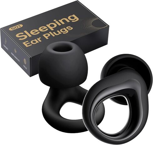 Ear Plugs for Sleep Noise Cancelling Reusable Silicone Earplugs for Sleeping, Deep Focus, Travel, 30dB Noise Reduction High Fidelity Hearing Protection, 4 Pairs Ear Tip (Modern Black) in Saudi Arabia