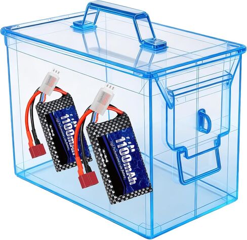 RC Car Battery Storage Box, Fire-Resistant Waterproof Airtight Metal Ammo Can with Lockable Buckle, Steel Case for Lithium Batteries, LiPo Packs, Ammo & Valuables in Saudi Arabia