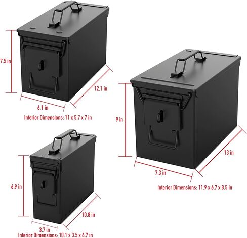RC Car Battery Storage Box, Fire-Resistant Waterproof Airtight Metal Ammo Can with Lockable Buckle, Steel Case for Lithium Batteries, LiPo Packs, Ammo & Valuables in Saudi Arabia