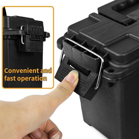 2-Pack Plastic Ammo Cans 30 & 50 Cal - Shotgun Rifle Pistol Gun Ammo Storage Box Tactical Military Army Holder, Black in Saudi Arabia