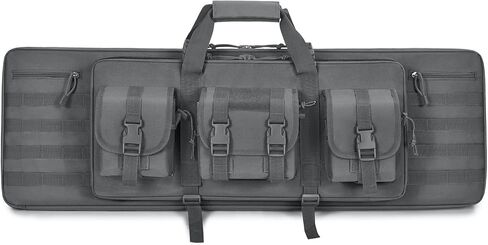 Double Rifle Case for 2 Scoped Rifles - Soft Tactical Gun Bag 32/36/42/48 Inch with Concealed Backpack Straps Durable 600D Oxford Gun Case with Pistol &Ammo Storage for Hunting Range Travel Transport in Saudi Arabia